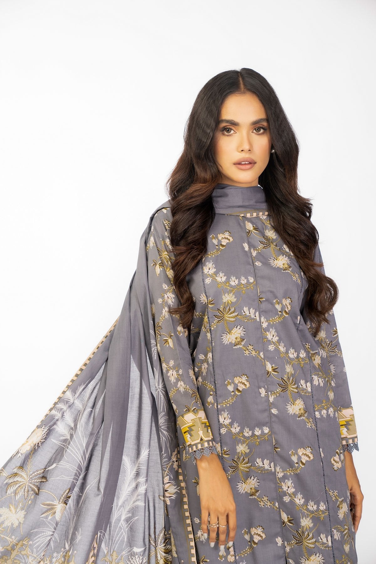 3 Pc Printed Lawn Suit With Lawn Dupatta