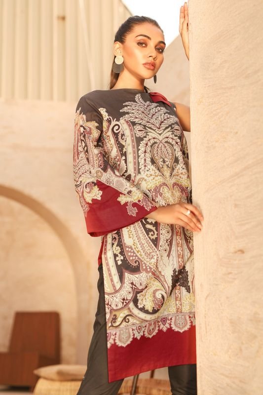 Alkaram - Two Piece Printed Suit With Cambric Trouser