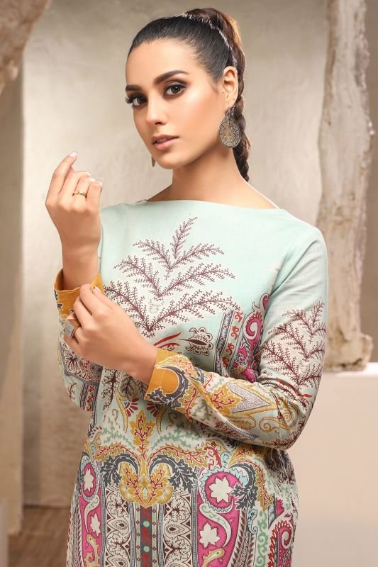 Alkaram - Two Piece Printed Suit With Cambric Trouser