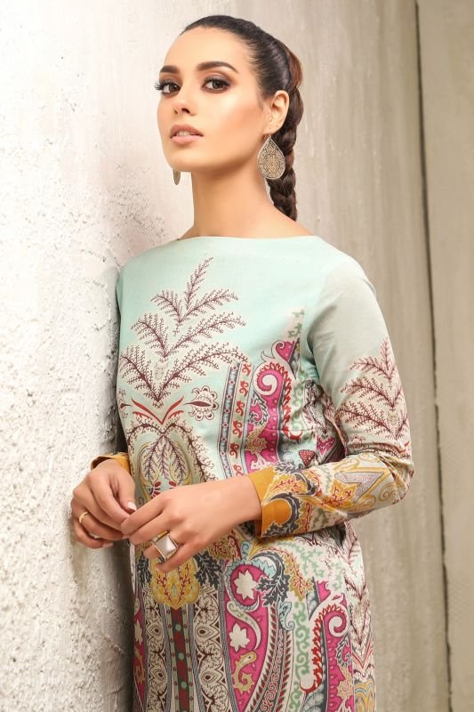 Alkaram - Two Piece Printed Suit With Cambric Trouser