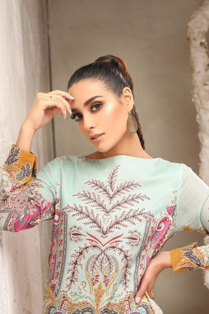Alkaram - Two Piece Printed Suit With Cambric Trouser