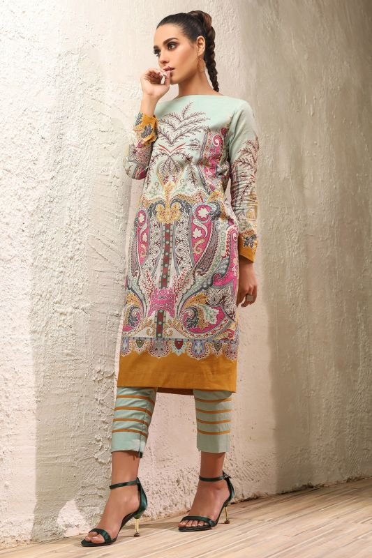 Alkaram - Two Piece Printed Suit With Cambric Trouser