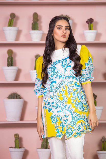 Alkaram - 2 Piece Printed Suit With Dyed Cambric Trouser