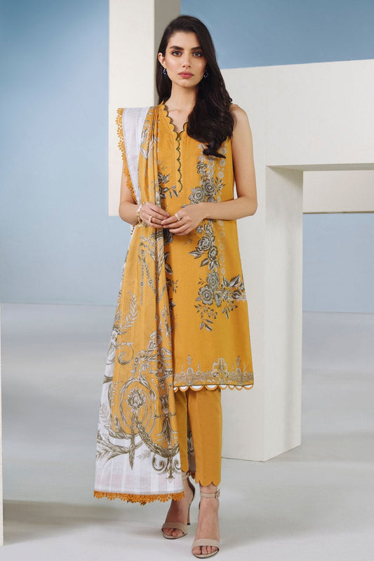 2 Pc Digital Printed Lawn Suit With Digital Brochia Dupatta