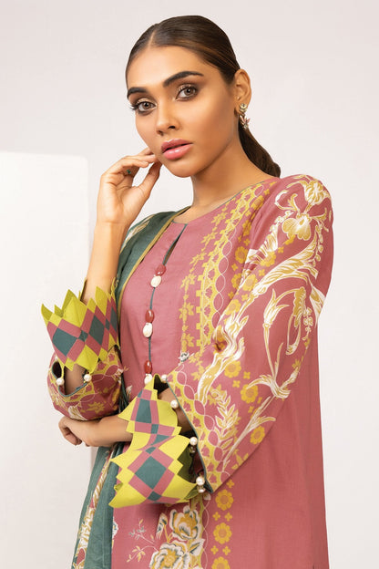 Alkaram - 2 Pc Digital Printed Lawn Suit With Digital Brochia Dupatta