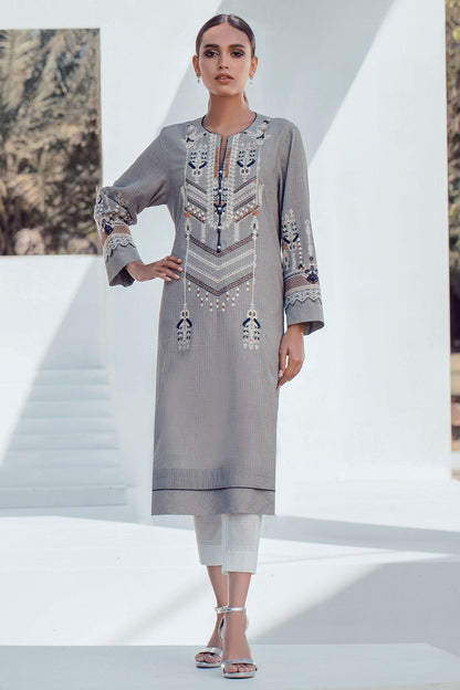 Alkaram - 1 Pc Embroidered Yarn Dyed Shirt