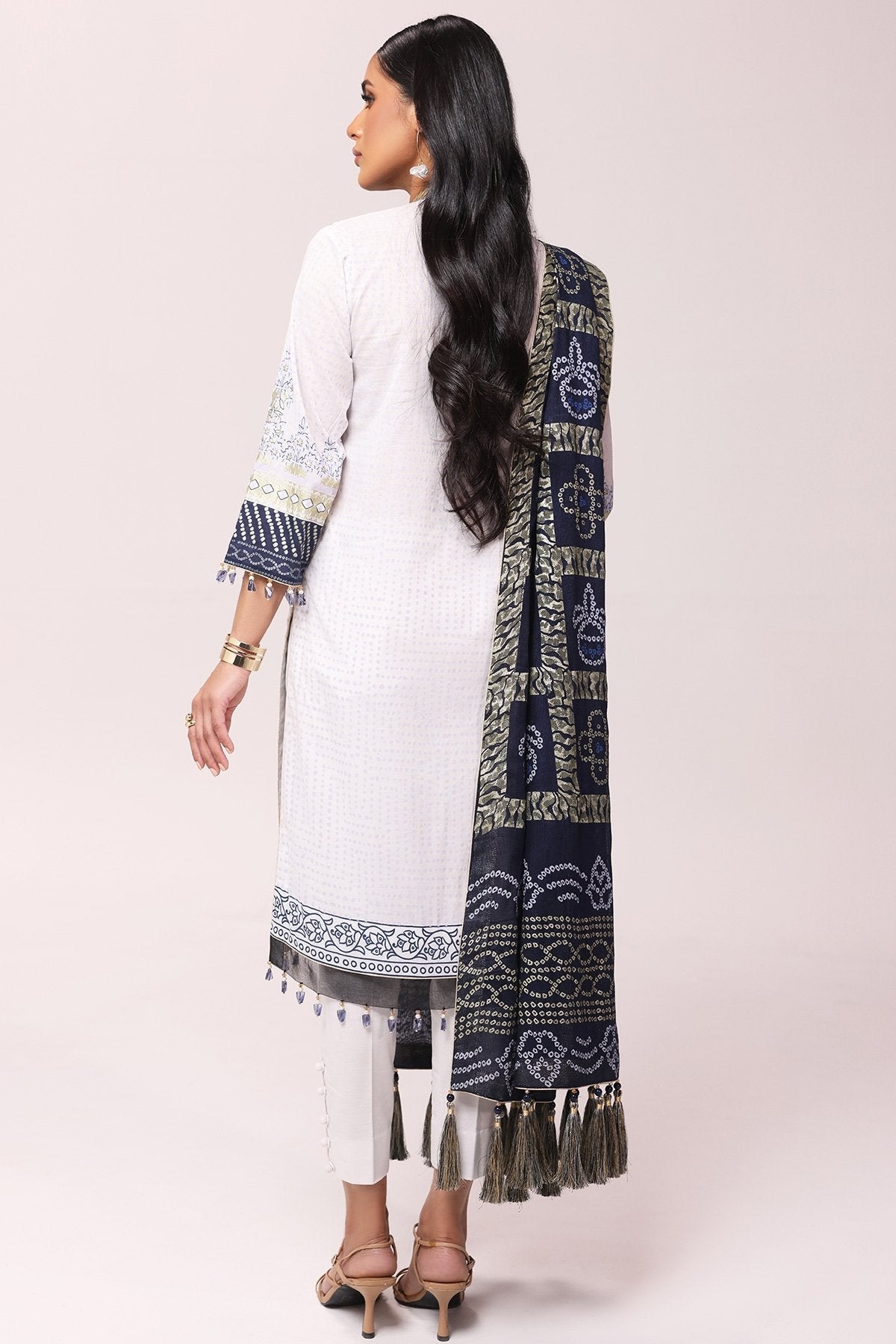 Alkaram - 3 Pc Embroidered Lawn Suit With Doria Dupatta