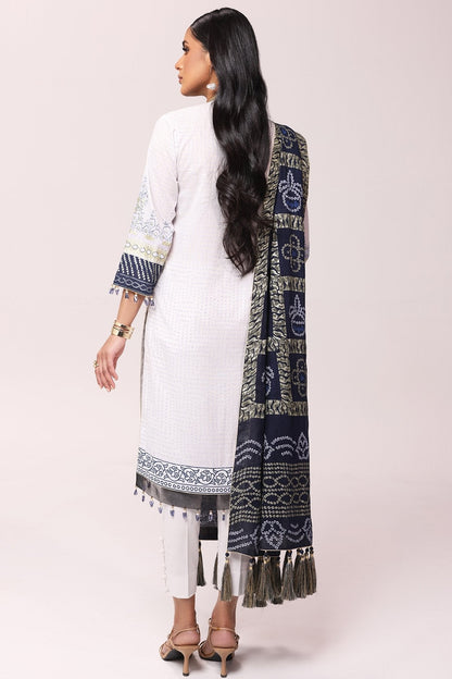 Alkaram - 3 Pc Embroidered Lawn Suit With Doria Dupatta