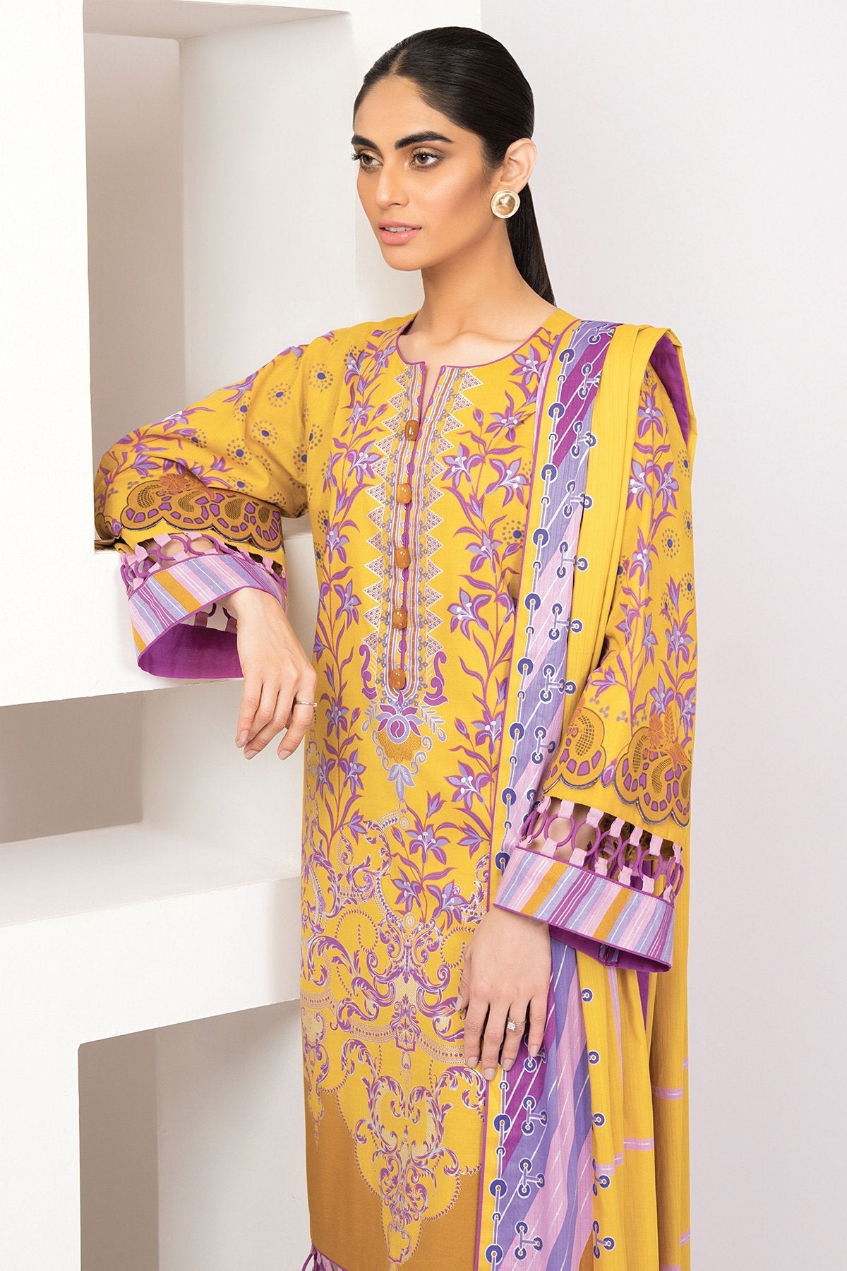 Alkaram - 2 Pc Printed Lawn Suit With Printed Doria Dupatta