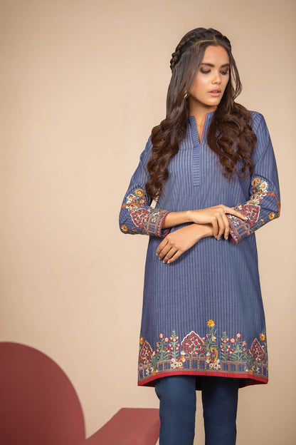 Alkaram - Embroidered Denim Shirt