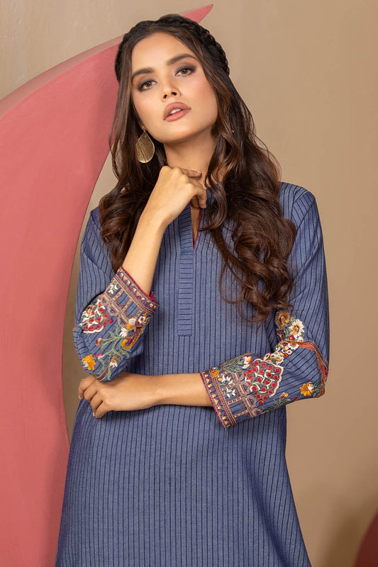 Alkaram - Embroidered Denim Shirt