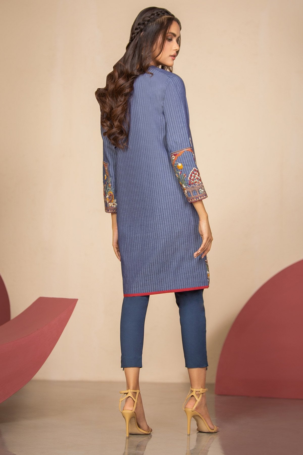 Alkaram - Embroidered Denim Shirt