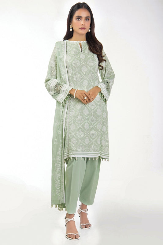 3 Pc Printed Lawn Suit With Lawn Dupatta