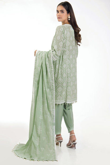 Alkaram - 3 Pc Printed Lawn Suit With Lawn Dupatta