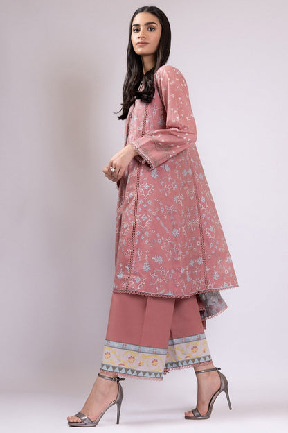Alkaram - 3 Pc Printed Lawn Suit With Jacquard Net Dupatta