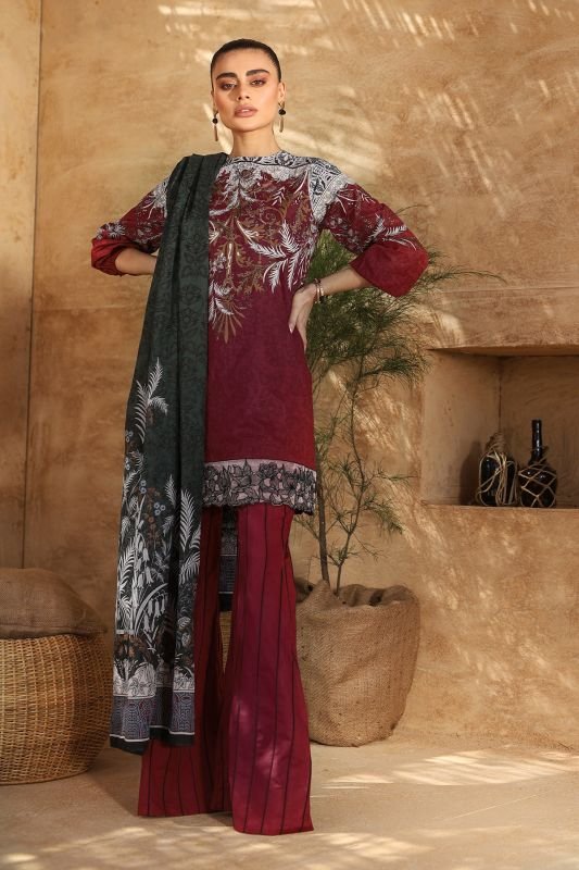 Alkaram - Two Piece Embroidered Suit With Voile Dupatta