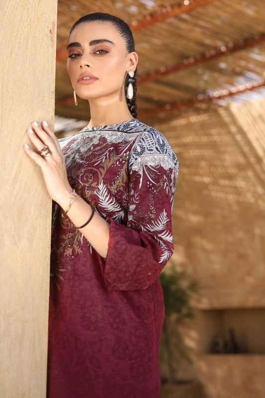 Alkaram - Two Piece Embroidered Suit With Voile Dupatta
