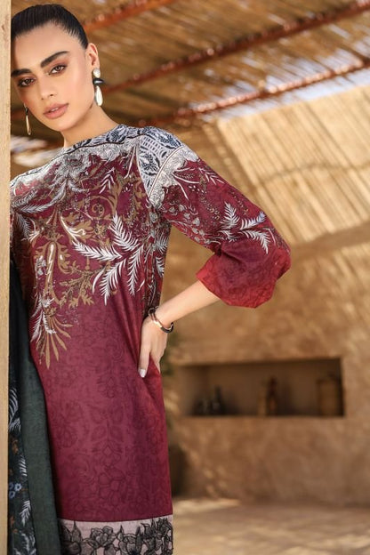 Alkaram - Two Piece Embroidered Suit With Voile Dupatta