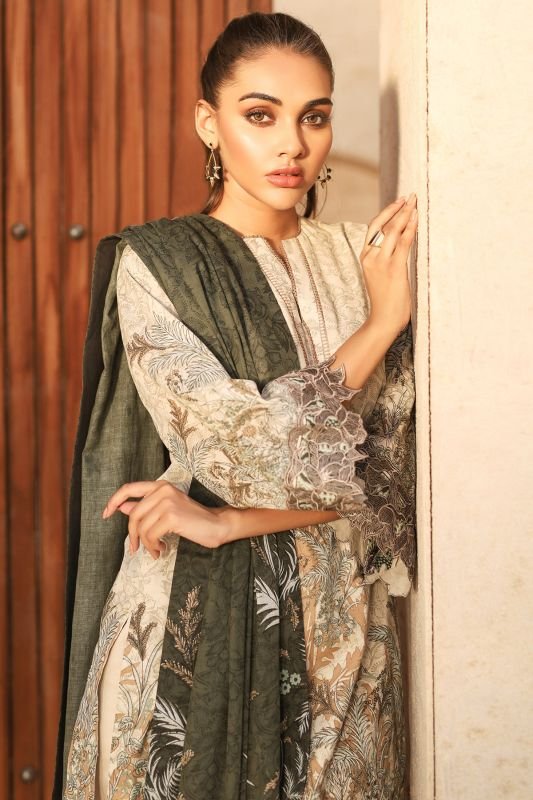 Alkaram - Two Piece Embroidered Suit With Voile Dupatta
