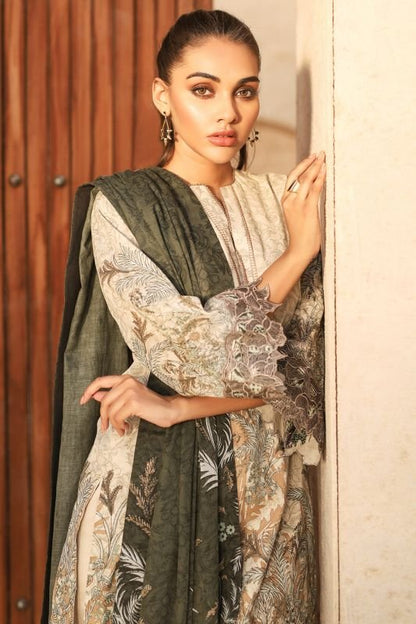Alkaram - Two Piece Embroidered Suit With Voile Dupatta