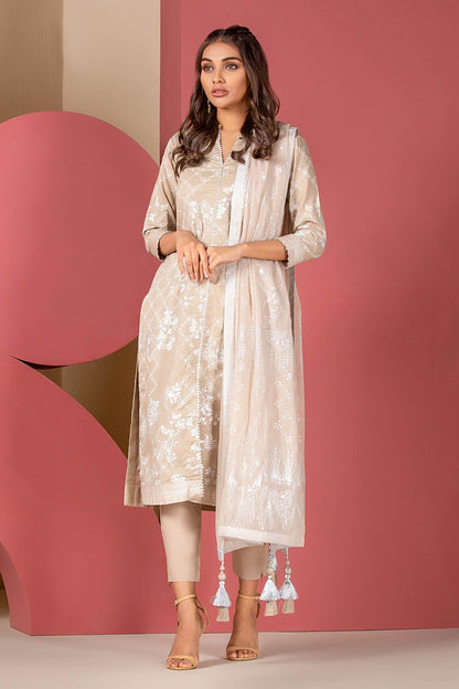Alkaram - 3 Piece Printed Suit With Printed Foil Dupatta