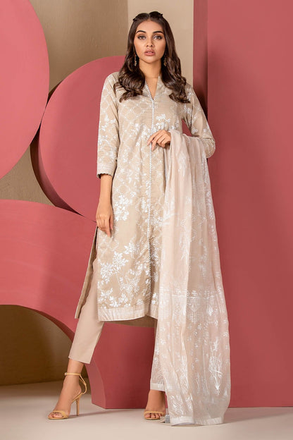 Alkaram - 3 Piece Printed Suit With Printed Foil Dupatta