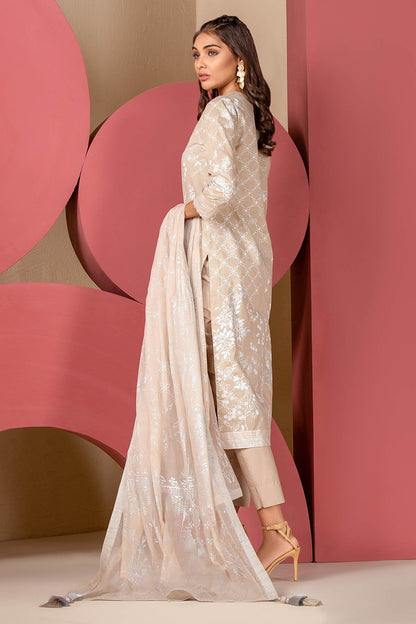 Alkaram - 3 Piece Printed Suit With Printed Foil Dupatta