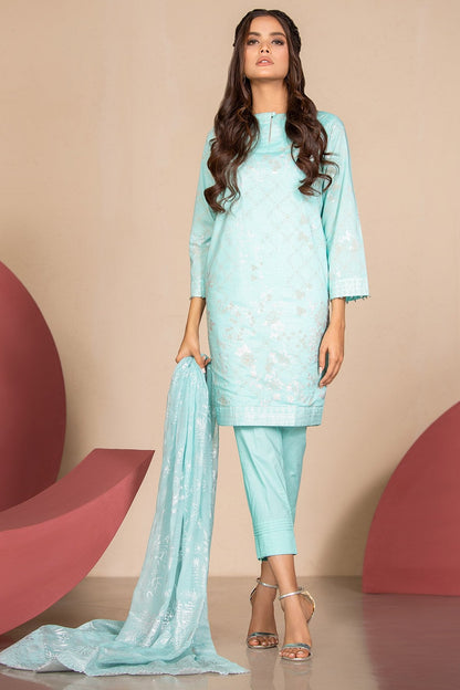 Alkaram - 3 Piece Printed Suit With Printed Foil Dupatta