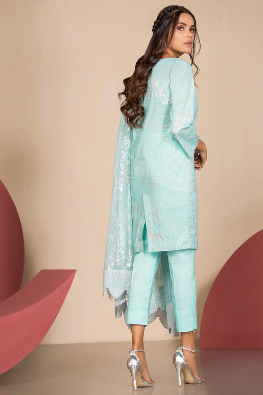 Alkaram - 3 Piece Printed Suit With Printed Foil Dupatta