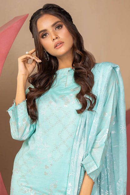 Alkaram - 3 Piece Printed Suit With Printed Foil Dupatta