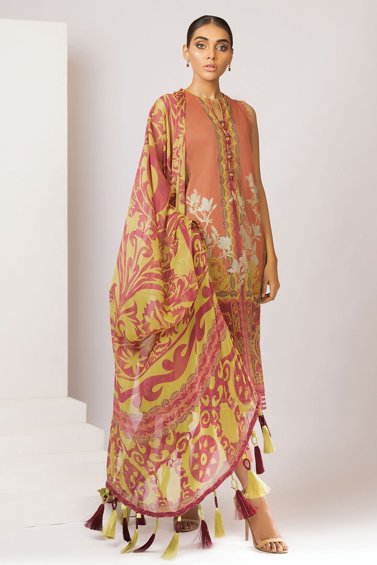 Alkaram - 2 Pc Digital Printed Lawn Suit With Digital Chiffon Dupatta