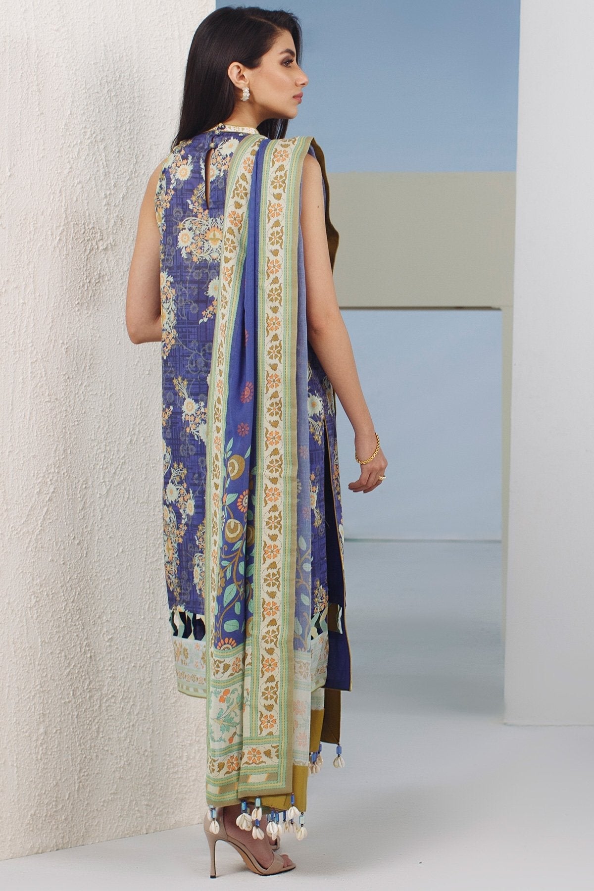 Alkaram - 2 Pc Digital Lawn Suit With Digital Cotton Net Dupatta