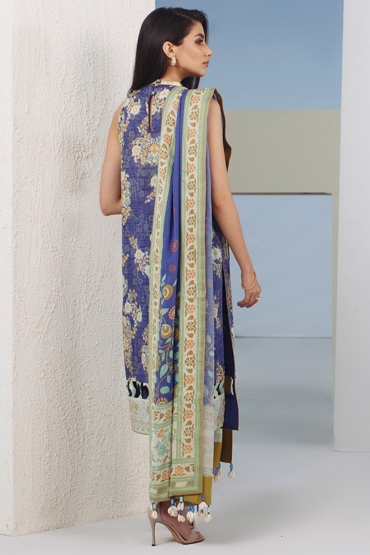 Alkaram - 2 Pc Digital Lawn Suit With Digital Cotton Net Dupatta