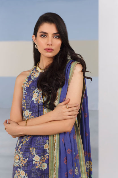 Alkaram - 2 Pc Digital Lawn Suit With Digital Cotton Net Dupatta