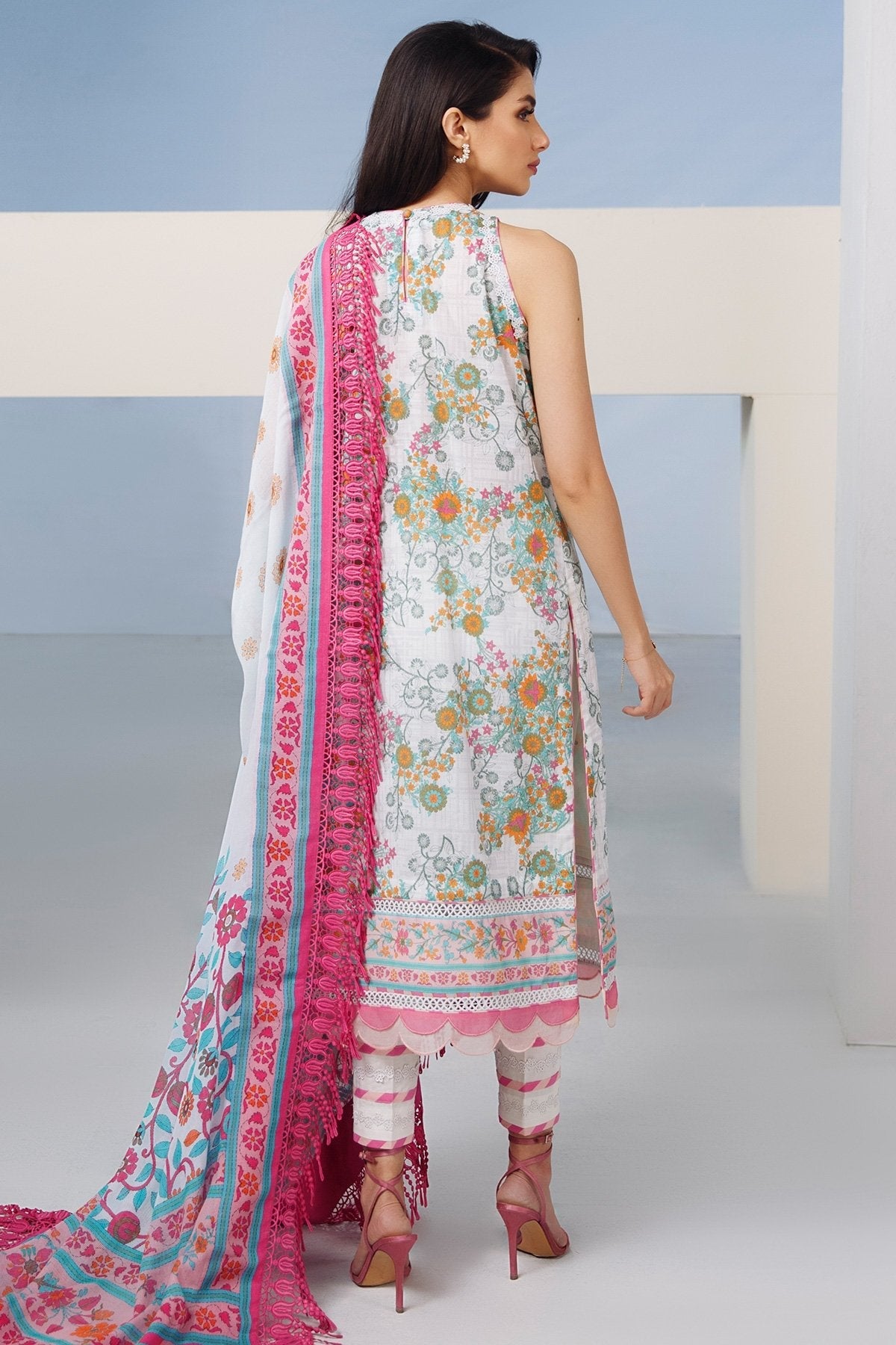 Alkaram - 2 Pc Digital Lawn Suit With Digital Cotton Net Dupatta