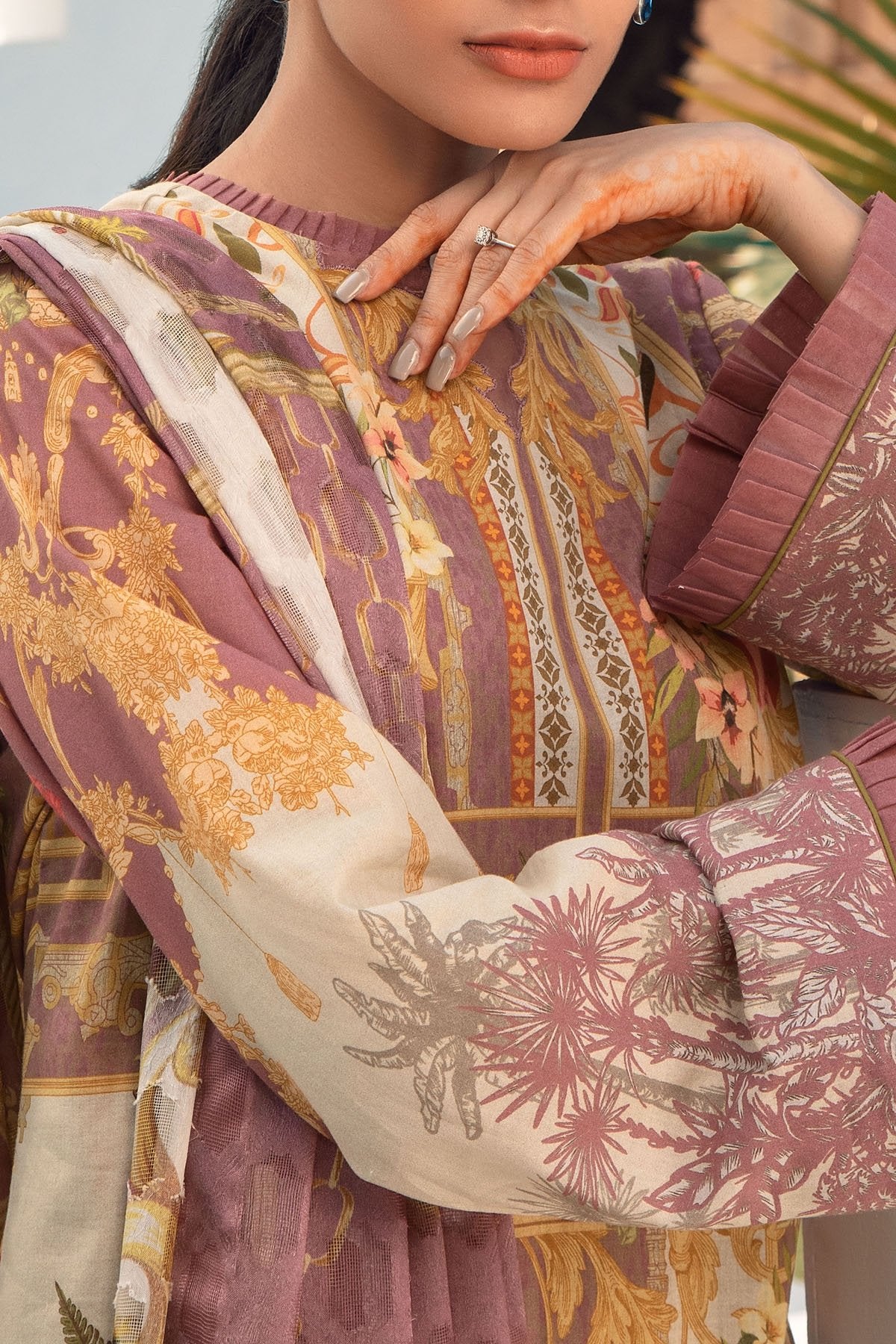 Alkaram - 2 Pc Digital Lawn Suit With Digital Jacquard Dupatta