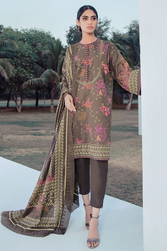 2 Pc Printed Lawn Suit With Doria Lawn Dupatta