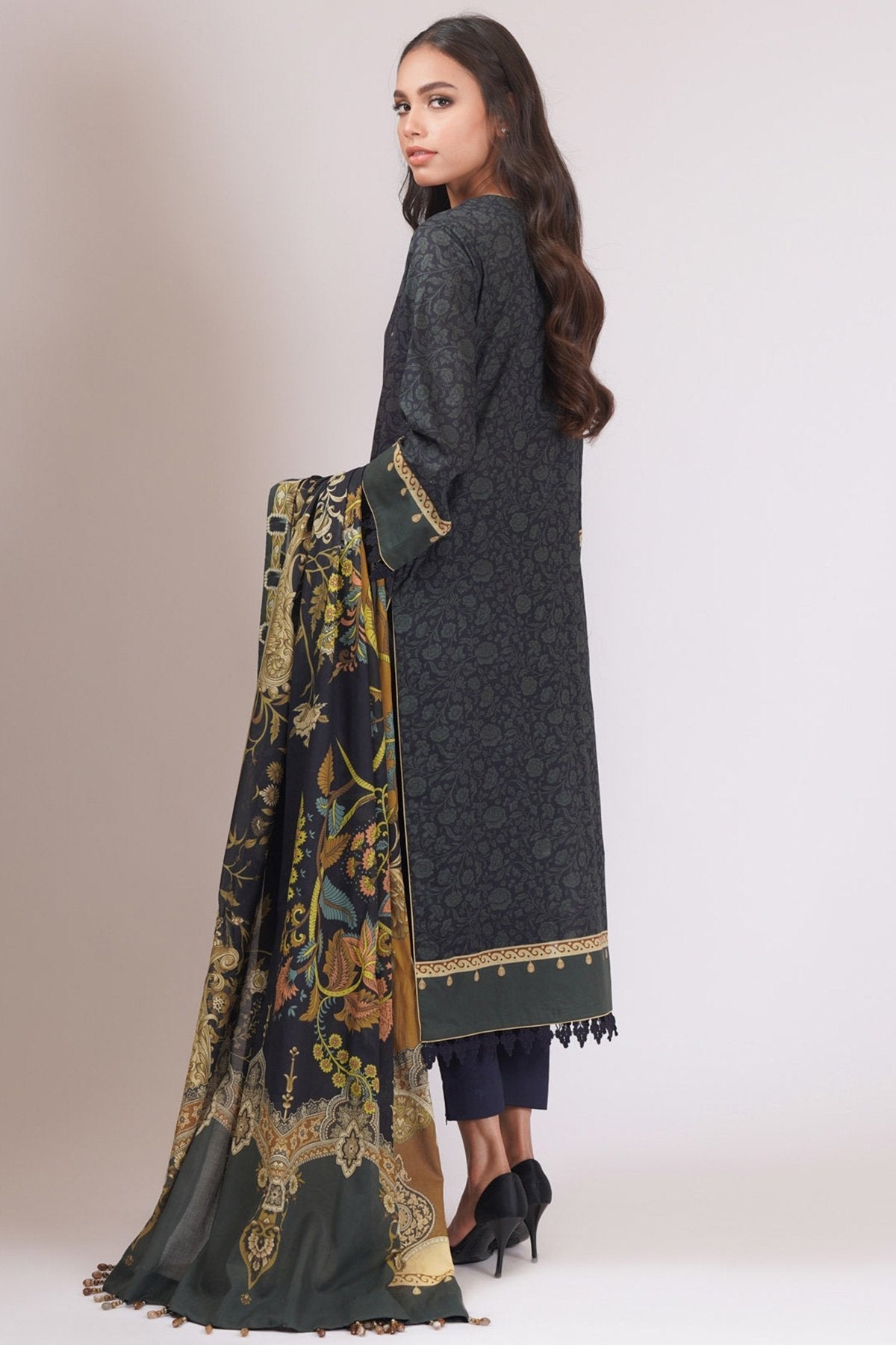 Alkaram - 3 Pc Embroidered Lawn Suit With Lawn Dupatta