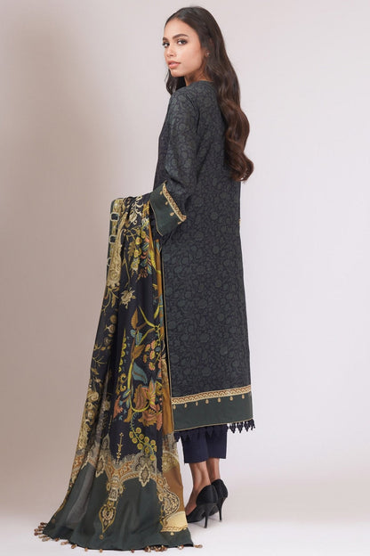 Alkaram - 3 Pc Embroidered Lawn Suit With Lawn Dupatta