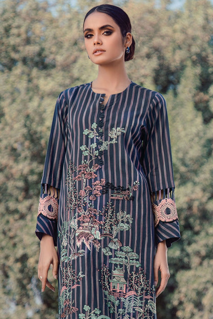 Alkaram - 2 Pc Embroidered Yarn Dyed Suit With Dyed Cambric Trousers