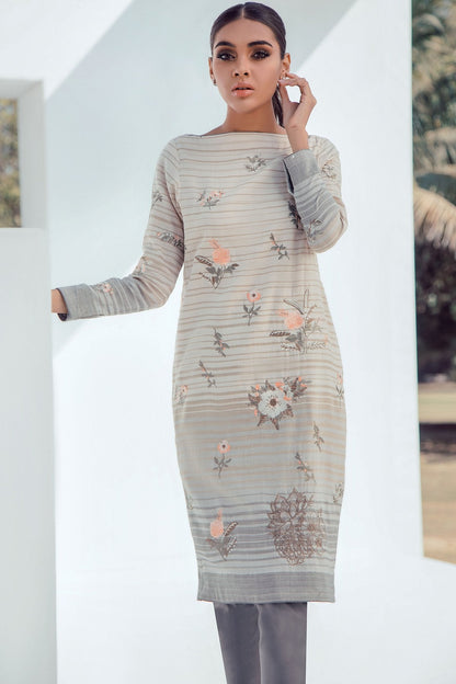 Alkaram - 2 Pc Embroidered Yarn Dyed Suit With Dyed Cambric Trousers
