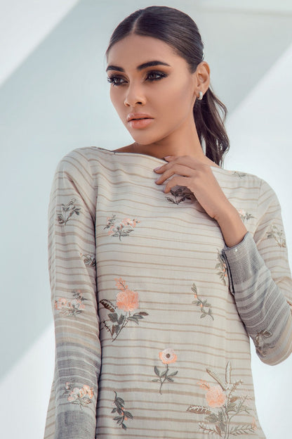 Alkaram - 2 Pc Embroidered Yarn Dyed Suit With Dyed Cambric Trousers