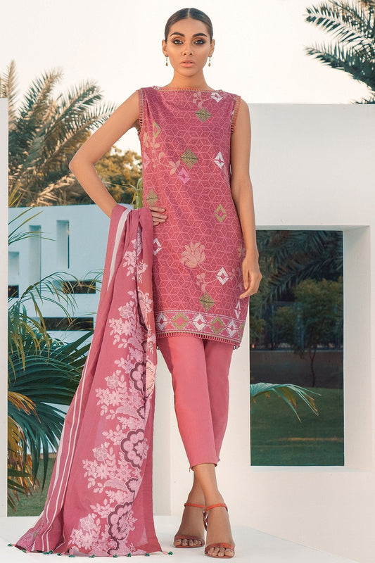 2 Pc Printed Lawn Suit With Printed Lawn Dupatta