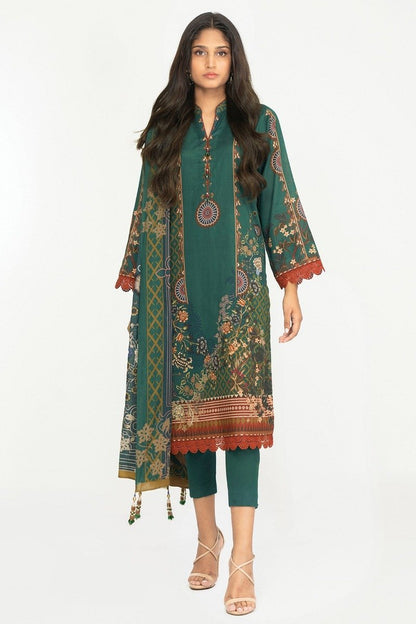 2 Pc Printed Lawn Suit With Lawn Dupatta