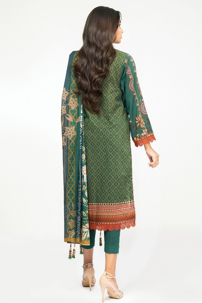 2 Pc Printed Lawn Suit With Lawn Dupatta
