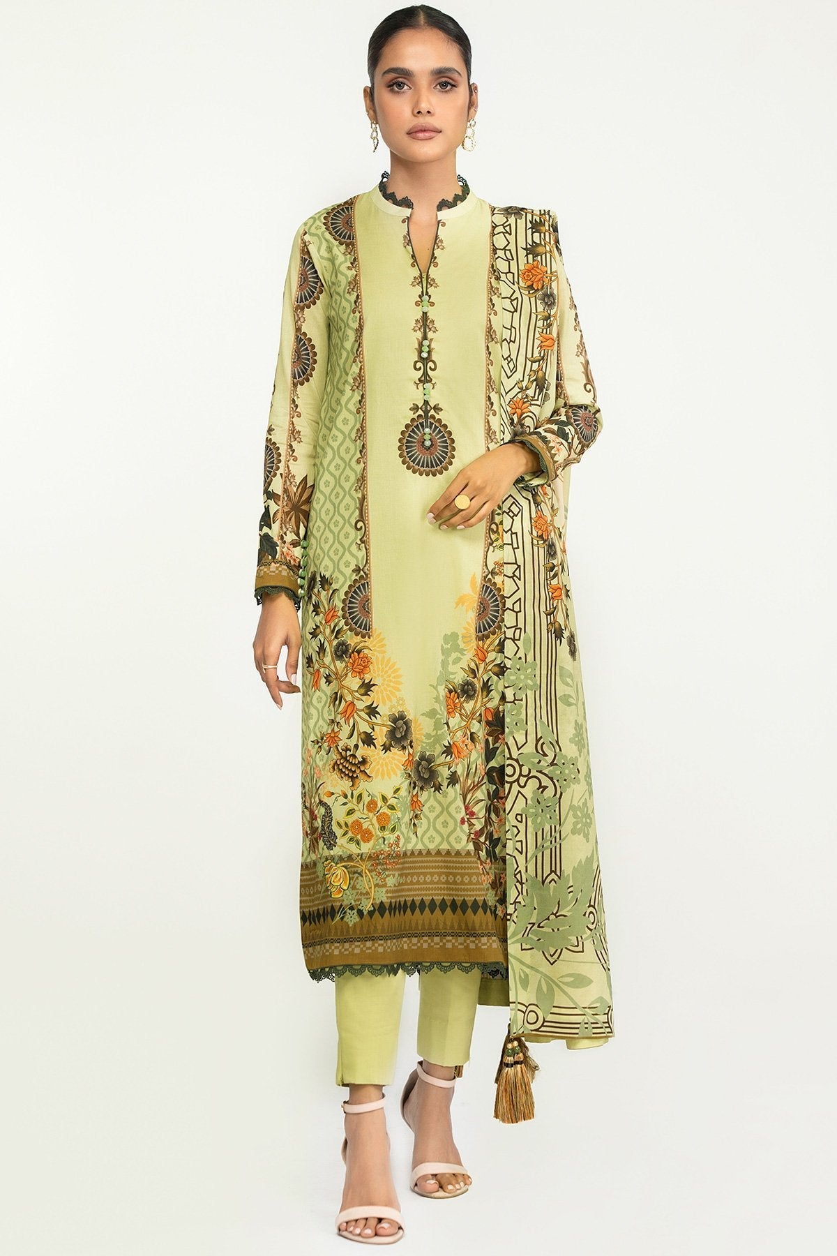 2 Pc Printed Lawn Suit With Lawn Dupatta