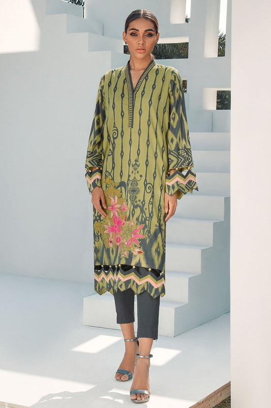 2 Pc Embroidered Lawn Suit With Dyed Cambric Trousers