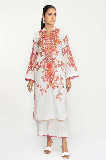 2 Pc Printed Lawn Suit With Cambric Trousers