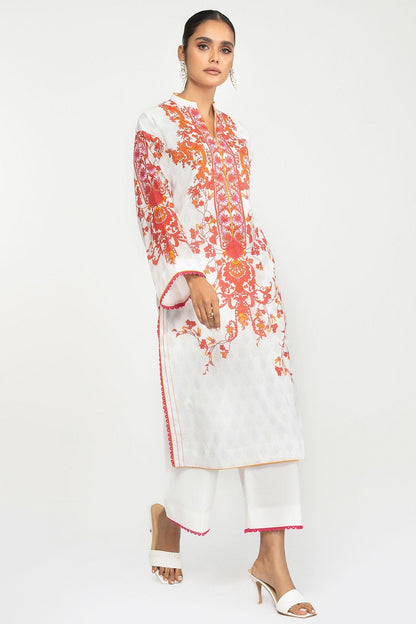 2 Pc Printed Lawn Suit With Cambric Trousers
