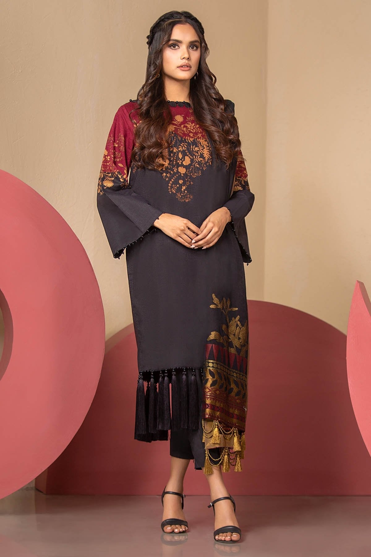 Alkaram - 3 Piece Printed Suit With Jacquard Dupatta